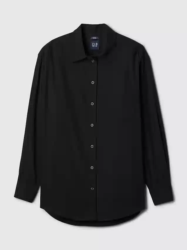 Camisa holgada de popelín de algodón orgánico