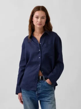Camisa oversize 100 % lino