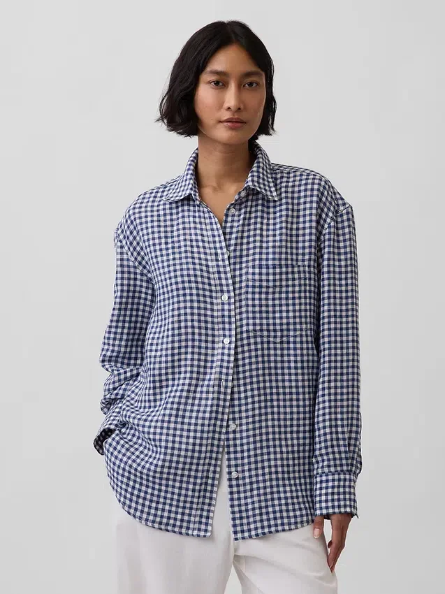 Camisa oversize 100 % lino