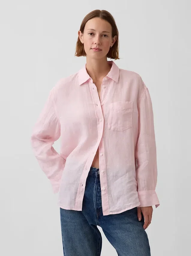 Camisa oversize 100 % lino