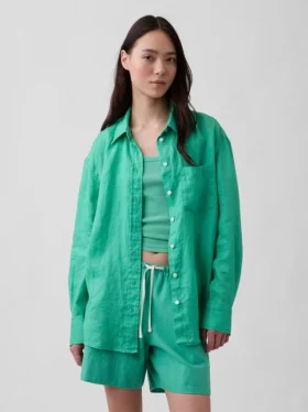 Camisa oversize 100 % lino