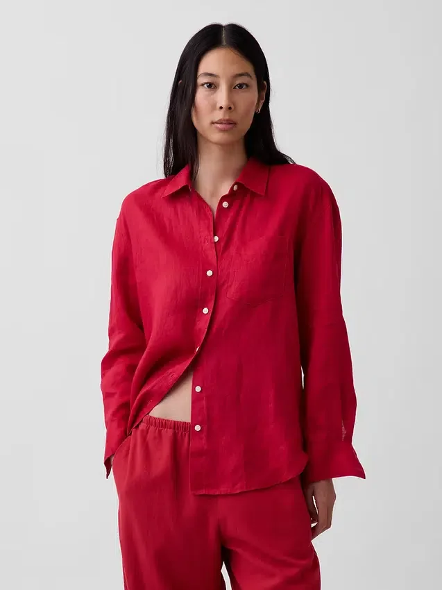 Camisa oversize 100 % lino
