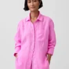 Camisa oversize 100 % lino