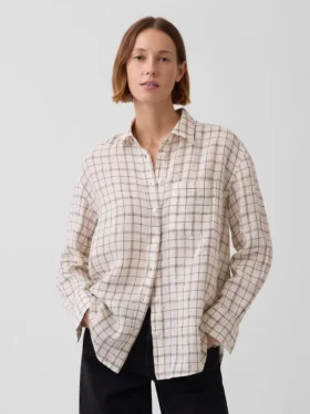 Camisa oversize 100 % lino
