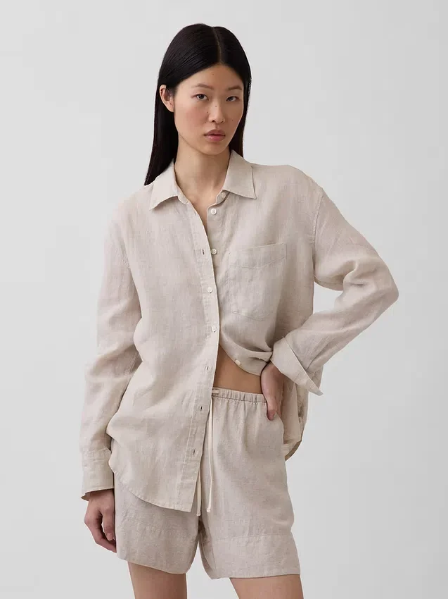 Camisa oversize 100 % lino