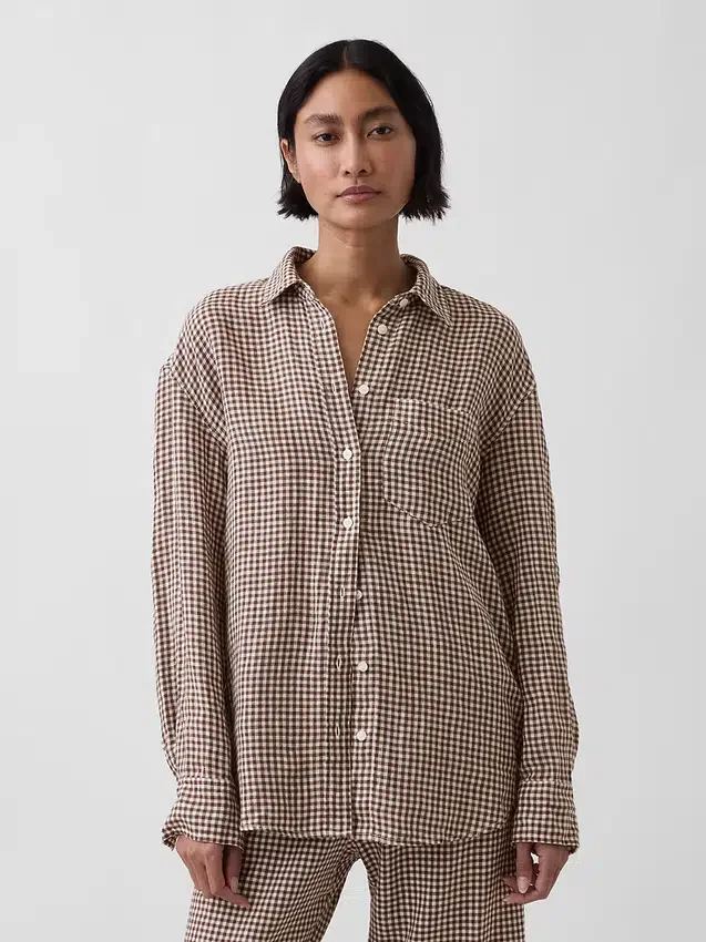 Camisa oversize 100 % lino
