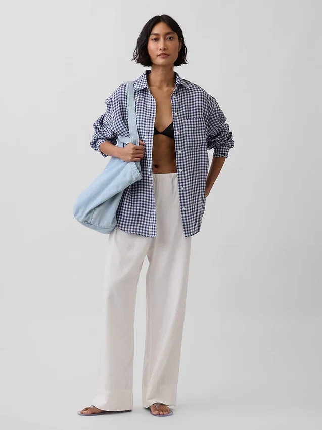 Camisa oversize 100 % lino