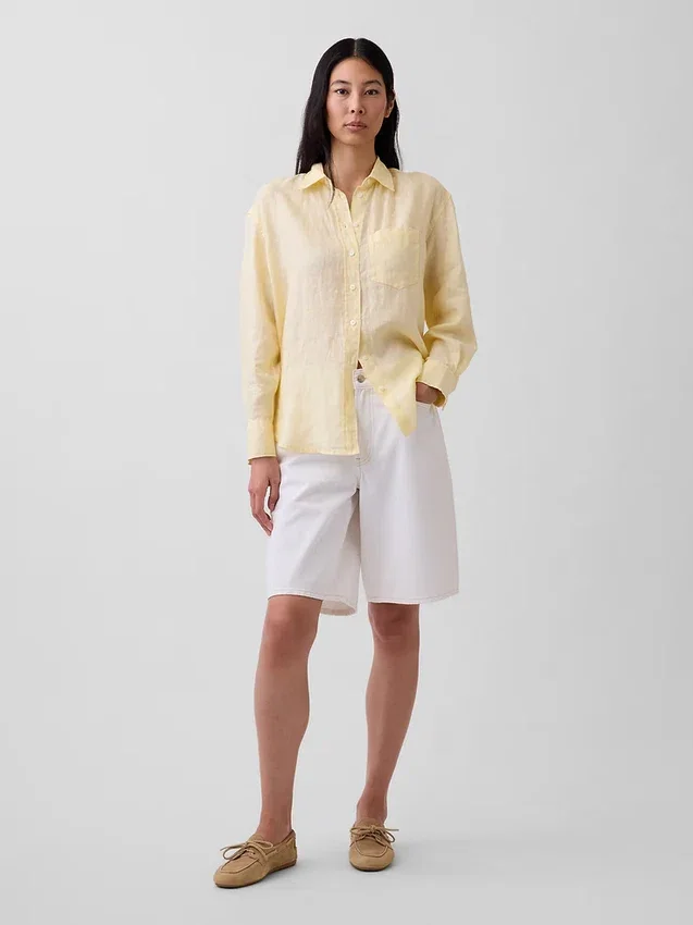 Camisa oversize 100 % lino