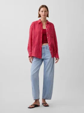 Camisa oversize 100 % lino