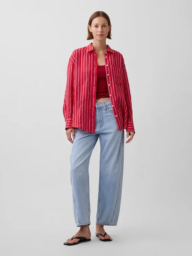 Camisa oversize 100 % lino