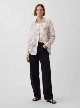 Camisa oversize 100 % lino