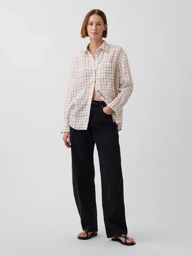 Camisa oversize 100 % lino