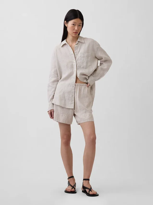 Camisa oversize 100 % lino