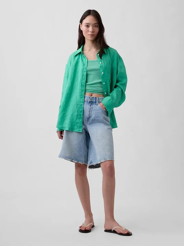Camisa oversize 100 % lino