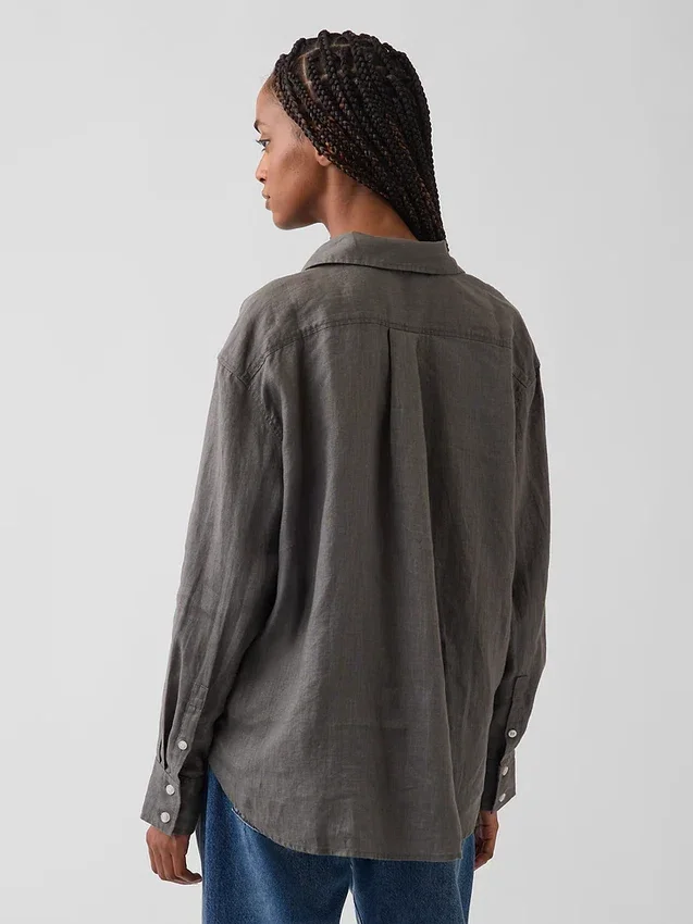 Camisa oversize 100 % lino