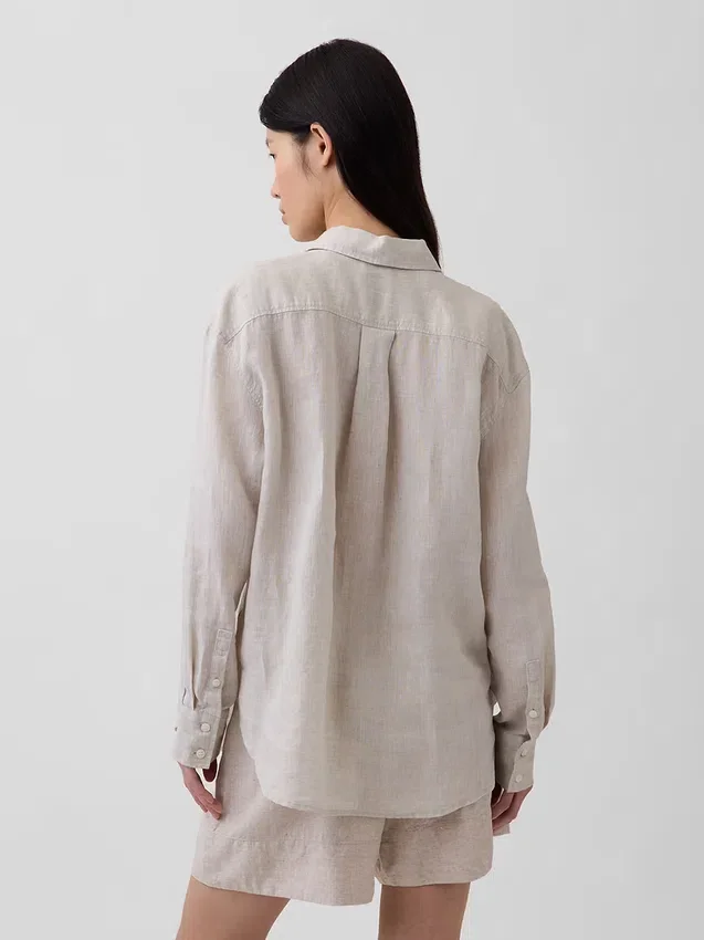 Camisa oversize 100 % lino