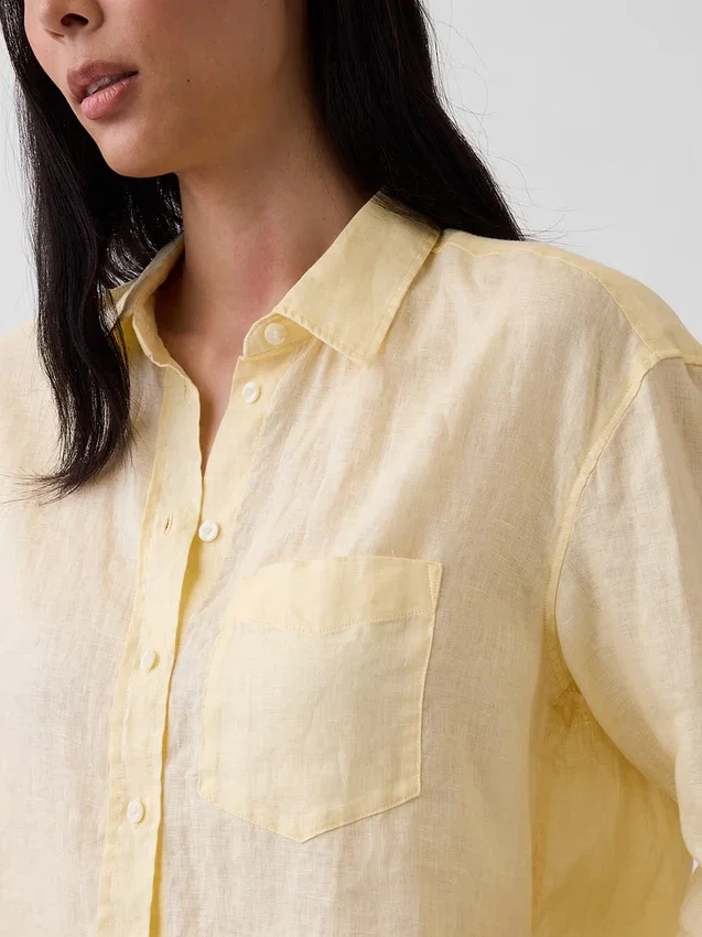 Camisa oversize 100 % lino