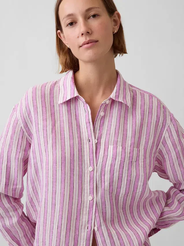Camisa oversize 100 % lino