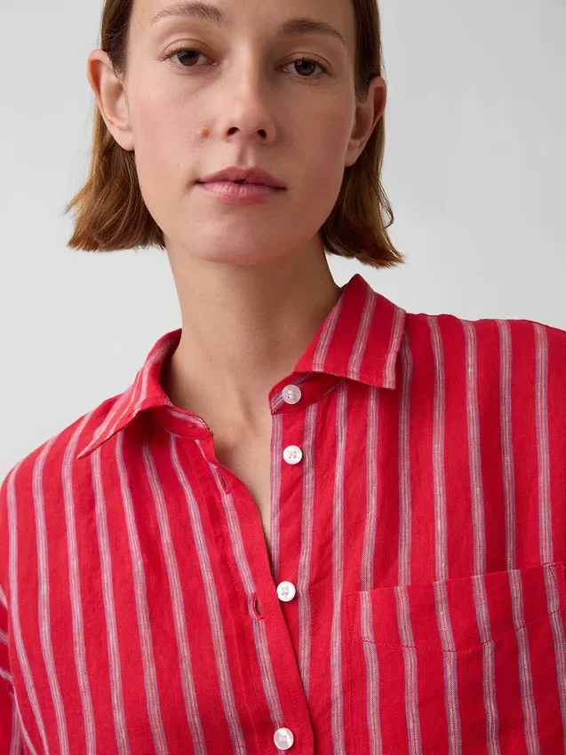 Camisa oversize 100 % lino