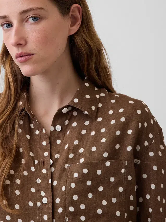 Camisa oversize 100 % lino
