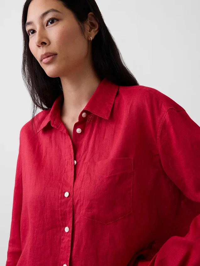 Camisa oversize 100 % lino