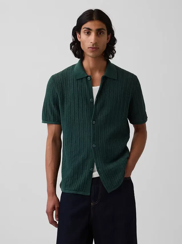 Camisa tipo jerséu holgada con textura