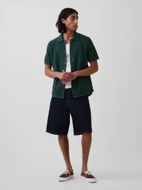 Camisa tipo jerséu holgada con textura