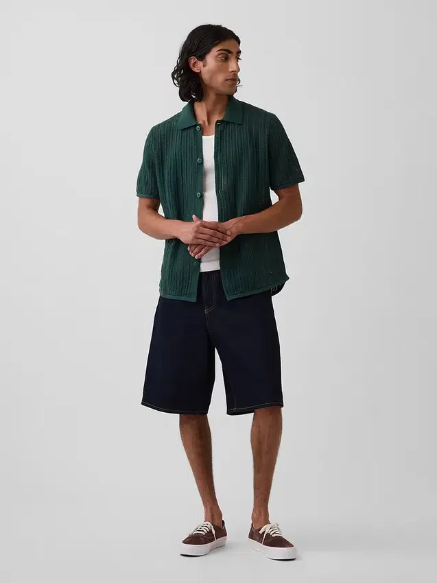 Camisa tipo jerséu holgada con textura