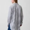 Camisa túnica oversize de mezcla de lino