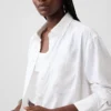 Camisa túnica oversize de mezcla de lino