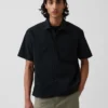 Camisa utilitaria de corte holgado y dobladillo recto