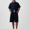 Camisa utilitaria de corte holgado y dobladillo recto
