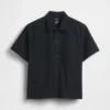 Camisa utilitaria de corte holgado y dobladillo recto
