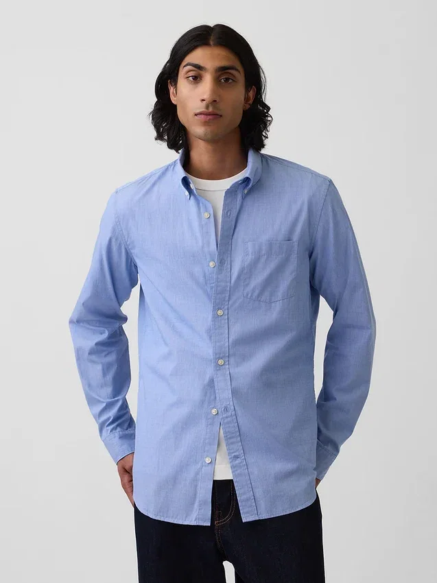 Camisas clásicas de popelín de algodón orgánico