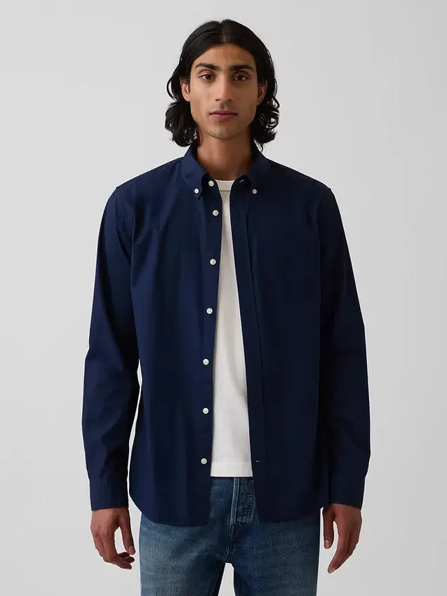 Camisas clásicas de popelín de algodón orgánico