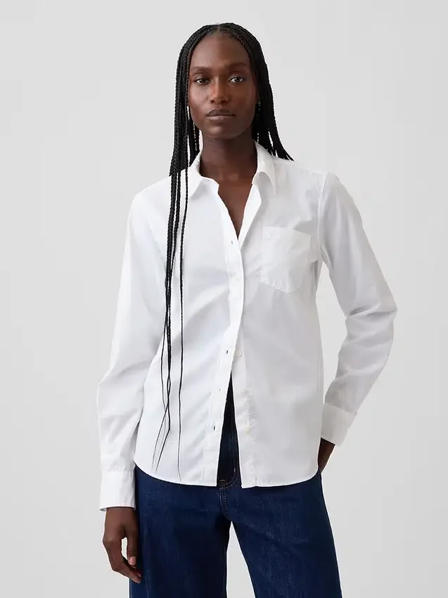 Camisas clásicas de popelín de algodón orgánico