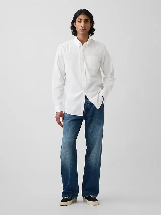 Camisas clásicas de popelín de algodón orgánico