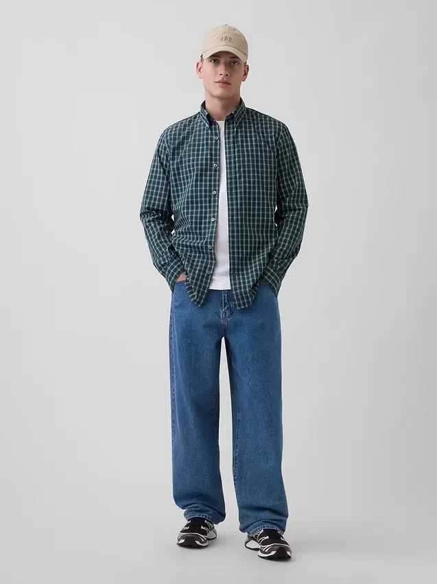Camisas clásicas de popelín de algodón orgánico