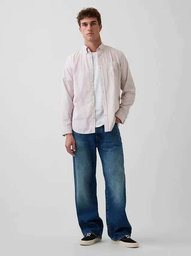 Camisas clásicas de popelín de algodón orgánico