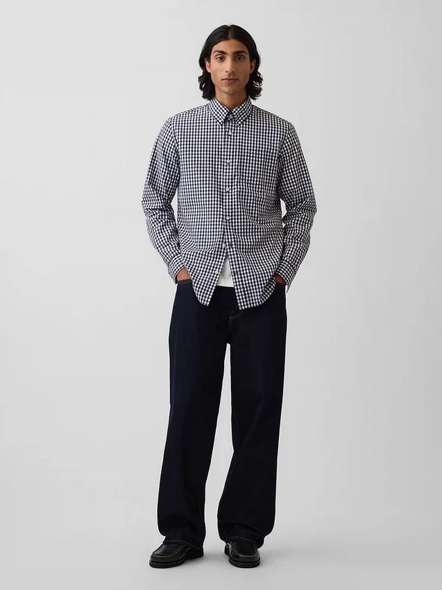 Camisas clásicas de popelín de algodón orgánico