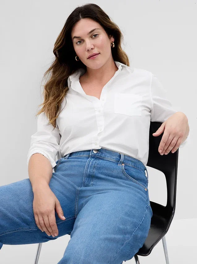 Camisas clásicas de popelín de algodón orgánico