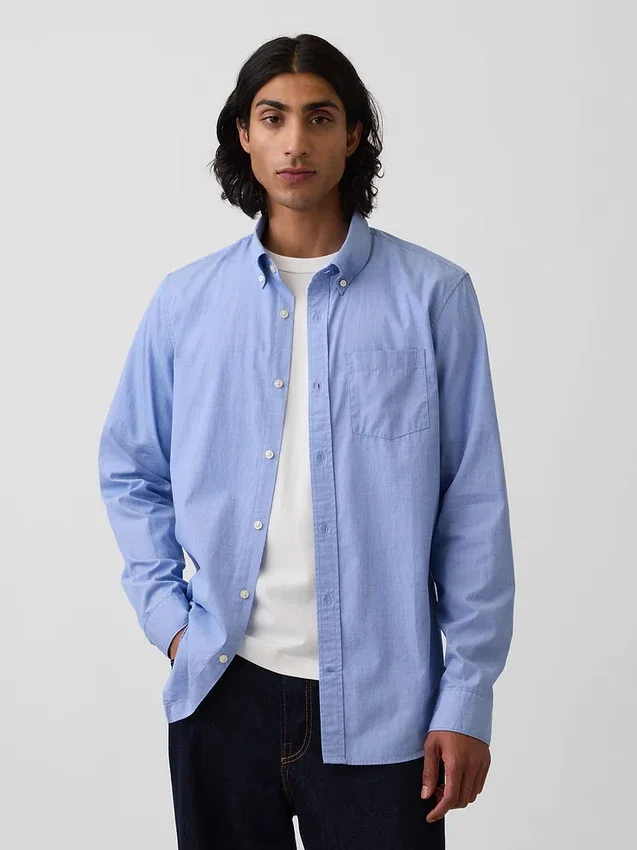 Camisas clásicas de popelín de algodón orgánico