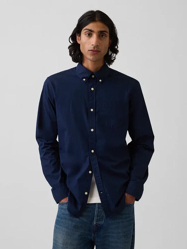 Camisas clásicas de popelín de algodón orgánico
