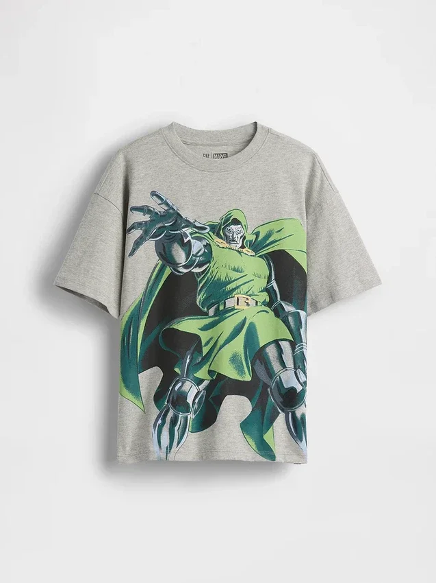 Camisas con diseño Marvel para niños, corte holgado