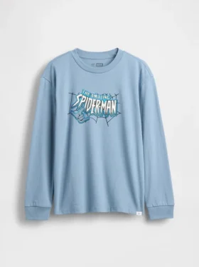 Camisas con diseño Marvel para niños, corte holgado