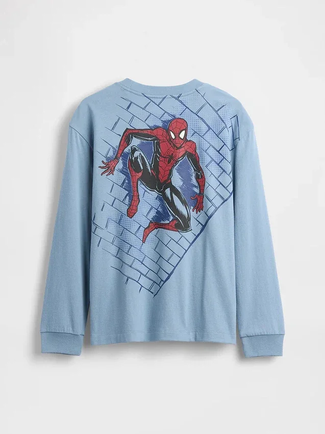 Camisas con diseño Marvel para niños, corte holgado