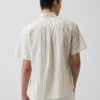 Camisas de corte holgado con dobladillo curvo y rayas de seersucker