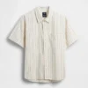 Camisas de corte holgado con dobladillo curvo y rayas de seersucker