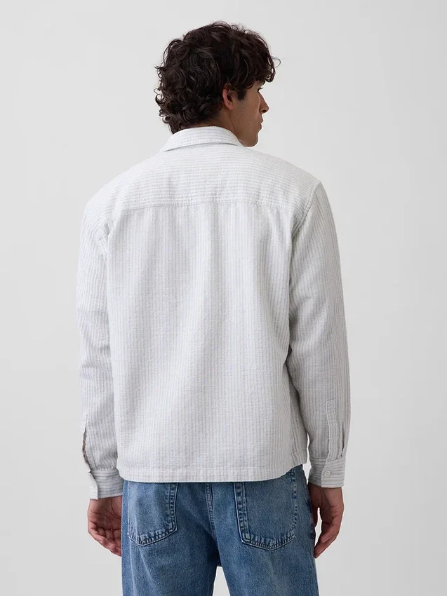 Camisas de corte recto y holgado con rayas Dobby