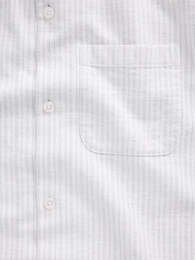Camisas de corte recto y holgado con rayas Dobby